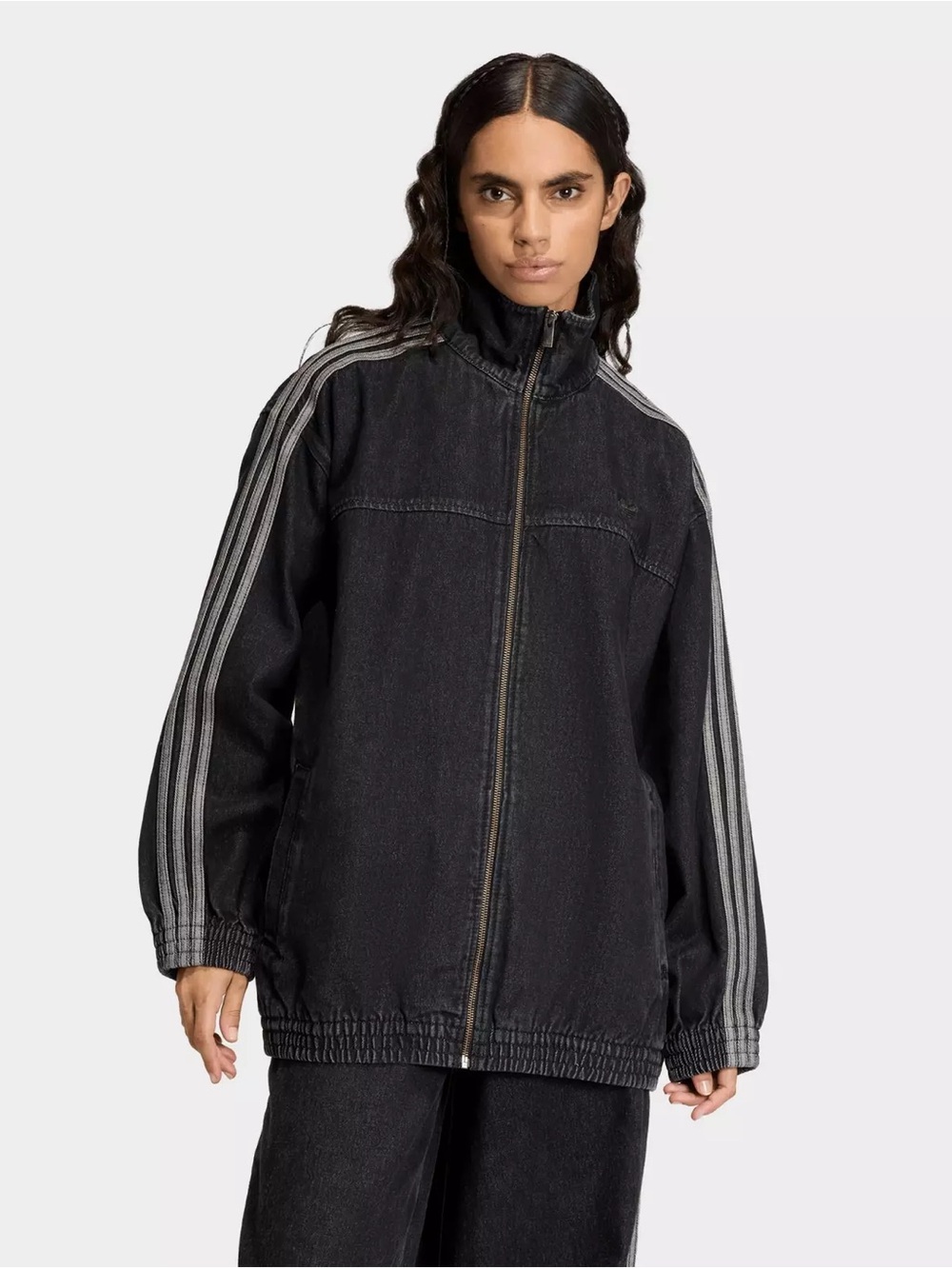 Women's Adidas Originals Firebird Adilenium Denim Track Top Size S
